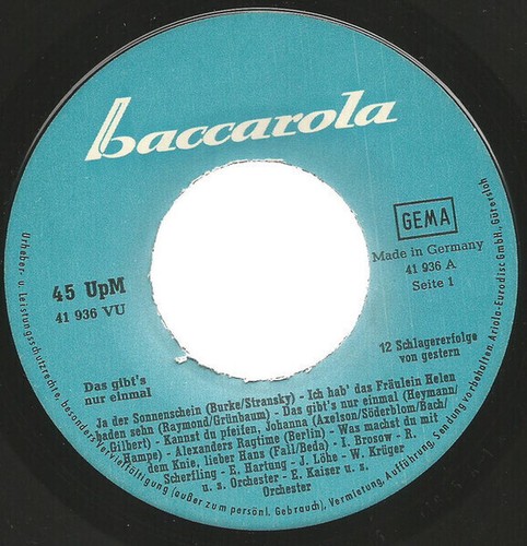 Baccarlo das gibts nur einmal - nur,